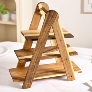 3 Tier Acacia Wood Serving Platter Stand