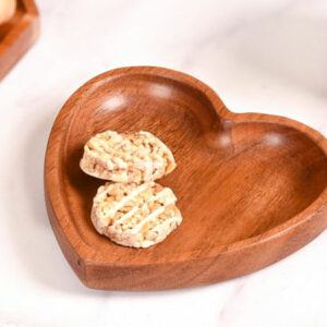 Acacia Wood Heart Dessert Plate 6 Inch Acacia Wood Heart Dessert Plate 6 Inch