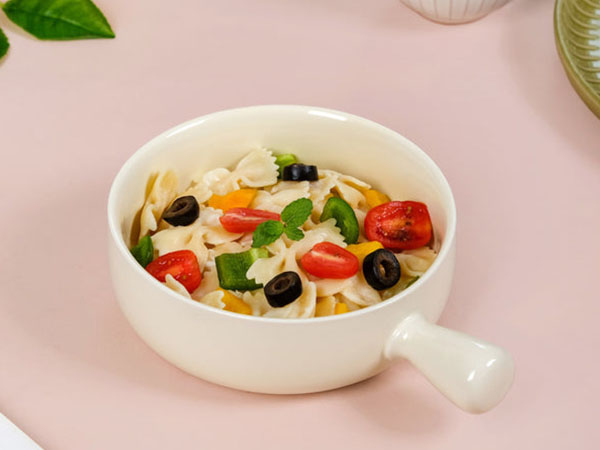 Pastel Cream Ceramic Bowl With Handle